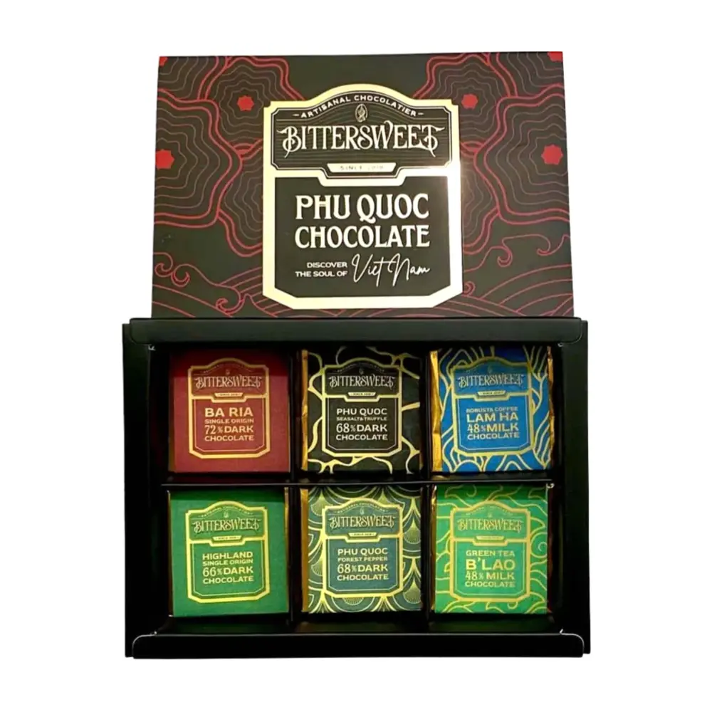 Hộp Quà Tặng Socola Phú Quốc, Discover the Soul of Vietnam Phu Quoc Chocolate Gift Box, 6 Viên (36g) - BITTERSWEET